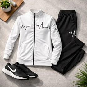 پکیج ست سویشرت شلوار مردانه سفید مدل EKO + کفش ورزشی مردانه Nike مدل Tigo زیره سفید