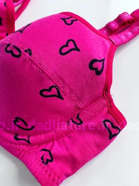 سوتین تک اسفنجی فنر دارنخ پنبه طرح قلب براگور