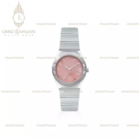 ساعت مچی امگا کانستلیشن بند سیلور صفحه صورتی Omega Constellation