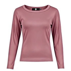 بلوز آستین بلند زنانه پپا مدل Roundneck رنگ صورتی چرک