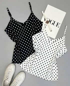 تاپ ساتن خال‌خالی کد 3346