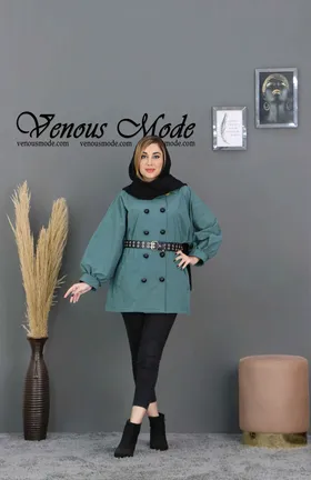 مانتو کتان جلودکمه