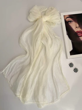 شال حریر تک‌رنگ 20688 (شیری)