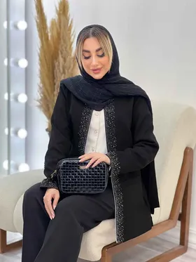 مانتو نگین‌دار مغزی دوزی