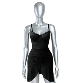 لباس خواب زنانه مدل پیراهن حریر دامن اسپانیایی 4233