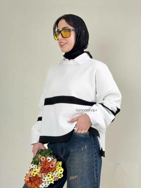 بلوز بافت لاین (سفید)
