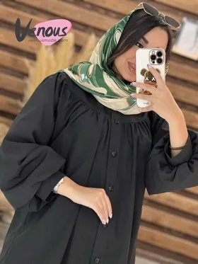 مانتو چین‌دار آستین پفی