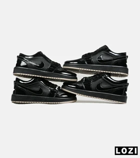 کفش کتانی مردانه و زنانه مشکی ورنی NIKE jordan 1