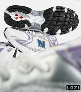 کفش کتانی مردانه و زنانه سفید بنفش NEW BALANCE 530