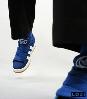 کفش کتانی بزرگ پا آبی سفید ADIDAS Campus