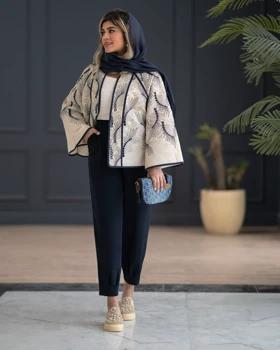 مانتو گلدوزی لینن