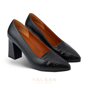 کفش پاشنه‌دار زنانه چرم یلسان مدل تارا کد 613-MRV