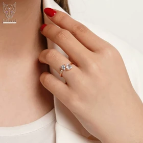 انگشتر نگین الماس قلب ژوپینگ