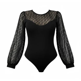 بادی فانتزی رنگ مشکی طرح F برند پاپیلون کد 466