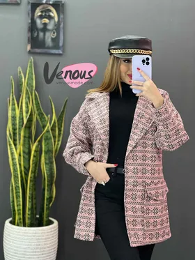 پالتو طرحدار یقه انگلیسی