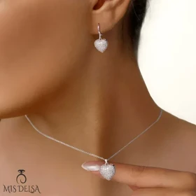 نیم ست طرح قلب سفید ysx