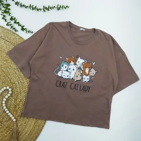 تیشرت باکسی زنانه CAT