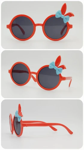 عینک آفتابی بچگانه طرح خرگوش پاپیون‌دار با شیشه‌های ضد اشعه UV (قرمز)