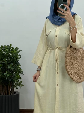 مانتو بلند کمر گت دار المیرا(با ارسال رایگان)