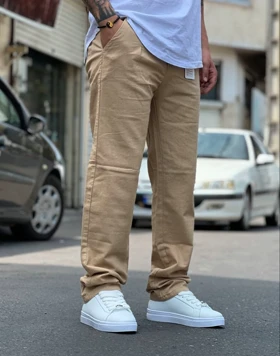 شلوار لینن کرمی بگ مردانه فوقالعاده خنک و با کیفیت