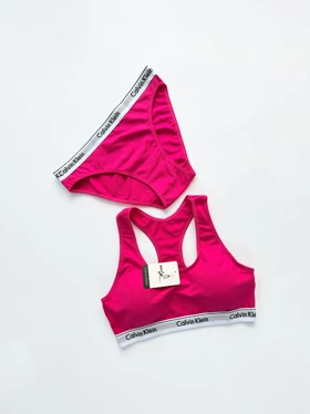 ست نیم‌تنه کاپ‌دار و شورت اسلیپ نخ پنبه کلوین کلاین Calvin Klein