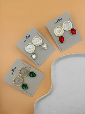 ست انگشتر و گوشواره سکه‌ای با امکان خرید جداگانه