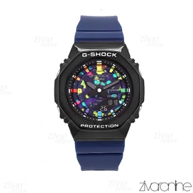 ساعت جی شاک GA2100 زنانه چند موتوره سرمه ای مشکی صفحه آبرنگی 106389