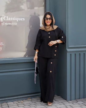 ست دوتیکه زنانه شومیز شلوار مدل هارنکا ⁩کد1038 (اصالت ضمانت)