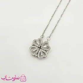 گردنبند دخترانه مگنتی طرح قلب نقره ای