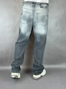 شلوار نیم بگ مردانه ذغالی زاپ‌دار 125