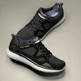 کفش اسکیچرز کوانتوم فلکس مشکی طوسی Skechers Quantum Flex Black Grey