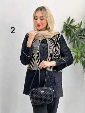 مانتو مخمل گلدوزی