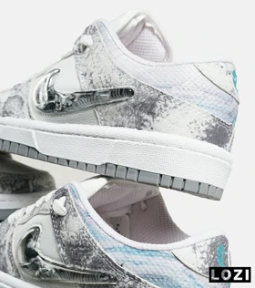 کفش کتانی مردانه و زنانه طوسی سفید NIKE dunk low steam puppet