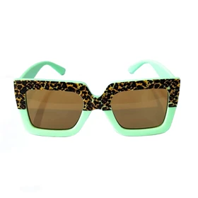 عینک پلنگی بچه گانه رنگ سبز آبی