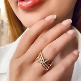 انگشتر نگین‌دار طرح طلا برند ژوپینگ