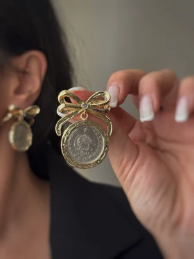 گوشواره سکه پاپیونی