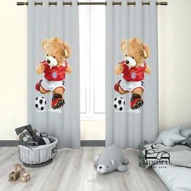 پرده کودک طرح خرس مدل W4920