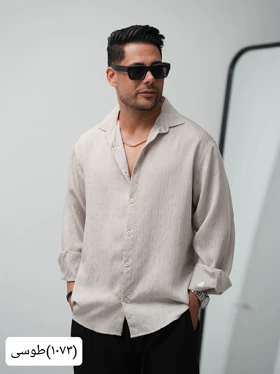 پیراهن مردانه راه راه ریز تنسل1073