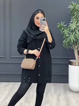 مانتو لینن پایین پرچ دار