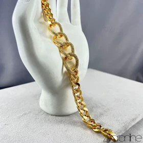 دستبند طرح کارتیه زنانه نگین‌دار 40128