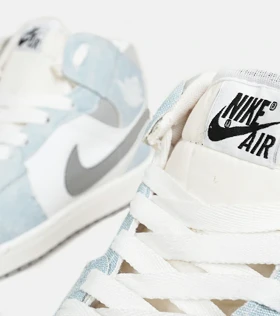 کفش کتانی ساق‌دار مردانه و زنانه سفید آبی طوسی NIKE jordan 1
