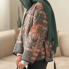 مانتو ژاکارد کوک دوزی | سبز