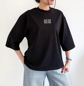 تیشرت باکسی زنانه ساعت گرم بالا