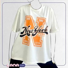 تیشرت باکسی پنبه سوپر با طرح New York در 10 رنگ مختلف