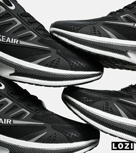 کفش کتانی مردانه مشکی طوسی NIKE zoom X