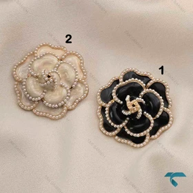 گلسینه کرم و مشکی مرواریدی شنل GolSineh-8907-L