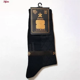 جوراب ساق بلند مردانه مدل پنبه‌ای مشکی ضیاکو کد 5198-337-1-2 بسته 2 عددی