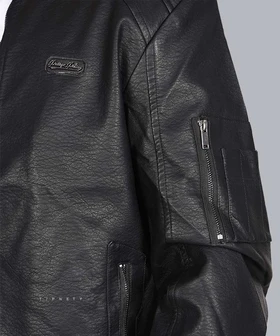 کت چرم مردانه مشکی 0613