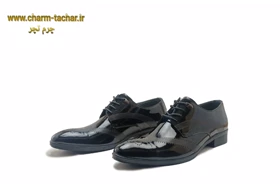 کفش مجلسی ورنی مدل هشترک چرم طبیعیbl492
