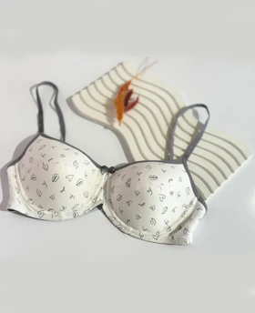 سوتین فنردار طرح قلب سفید هونکس کد 2020